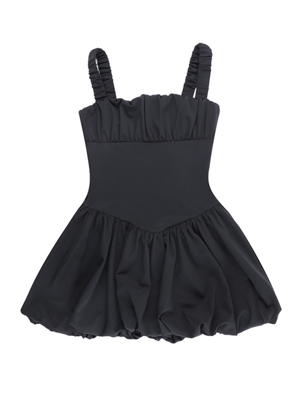 New style suspender fashion gathered puffy dress